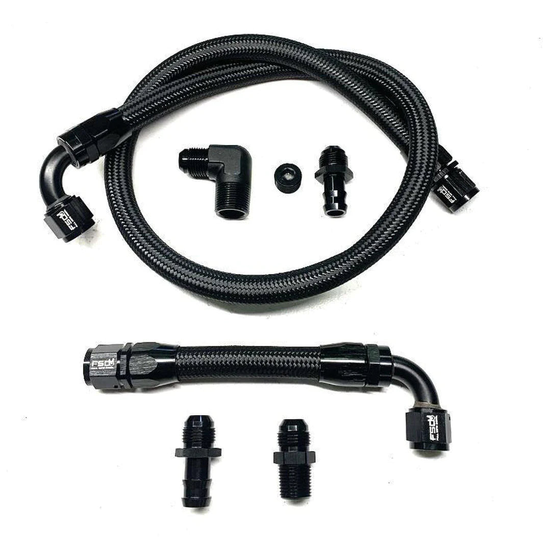 FSD 2003-2007 Dodge Cummins Heater Hose Kit Black Braided