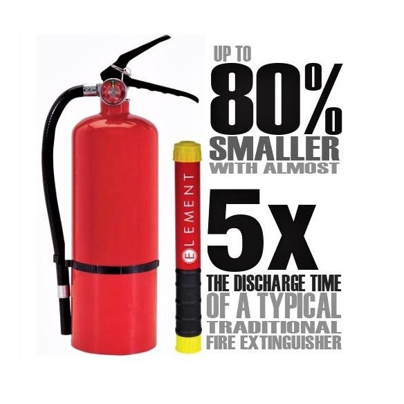 ELEMENT 40050 E50 PORTABLE FIRE EXTINGUISHER
VEHICLE FITMENT:
FOR CLASS A, B, C, K FIRES - 50 SECOND DISCHARGE